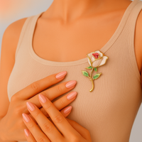 Broche fleurs Rose