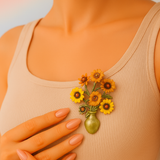 Broche fleur Tournesols