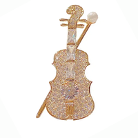 Broche musicale Violon d'or