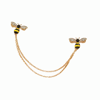 Broche de col à chaîne Bee